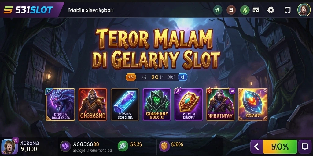 Tampilan menakutkan slot di 531SLOT dengan elemen horor.