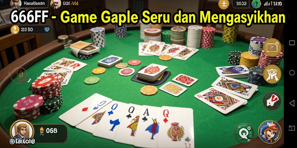 Screenshot utama menunjukkan tampilan gameplay Gaple yang seru.