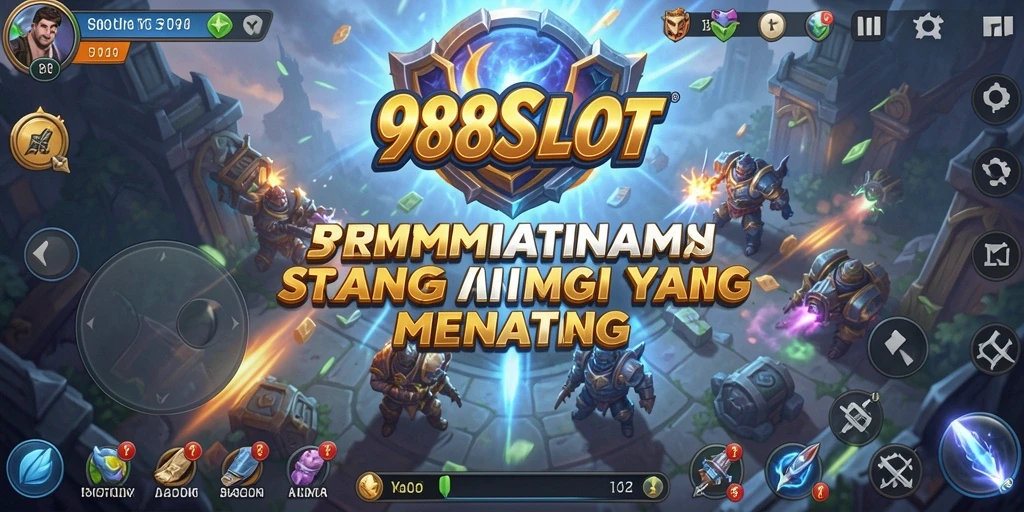 Screenshot gameplay 988SLOT yang menunjukkan strategi pertempuran yang seru.