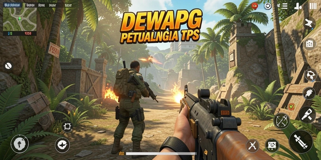 Tangkapan layar gameplay DEWAPG yang menunjukkan aksi seru dalam TPS.