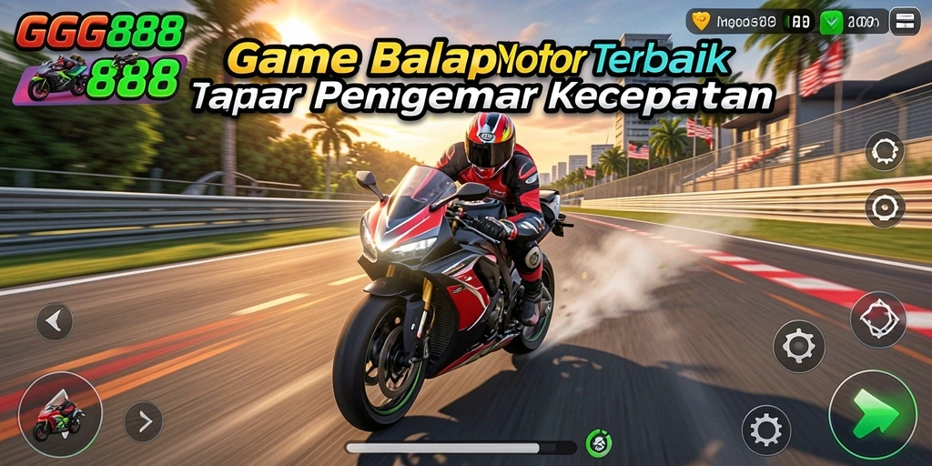 Tampilan memukau dari gameplay GGG888 saat balapan motor.