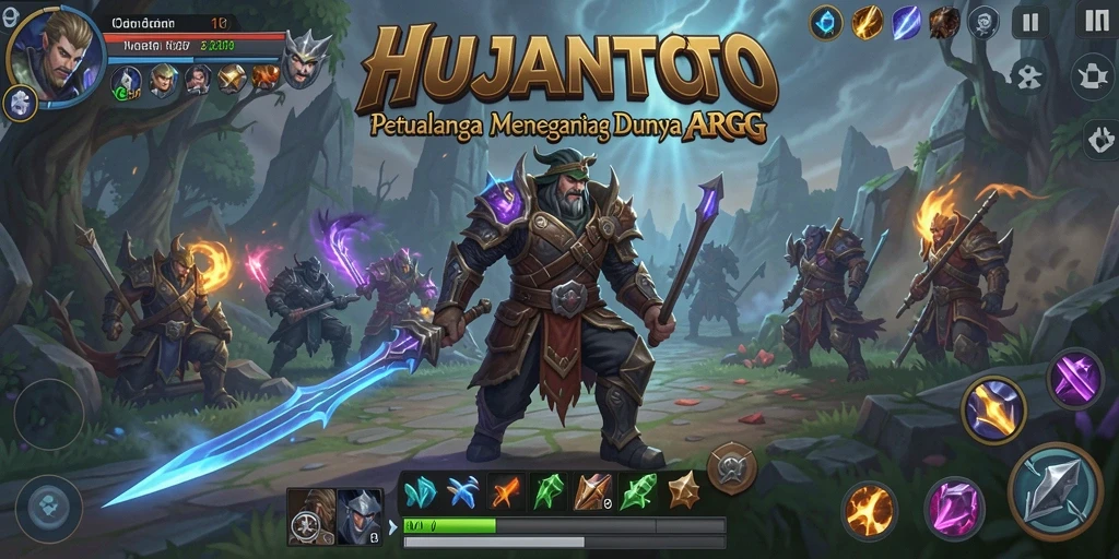 Tangkapan layar menampilkan aksi pertempuran epik di HUJANTOTO.