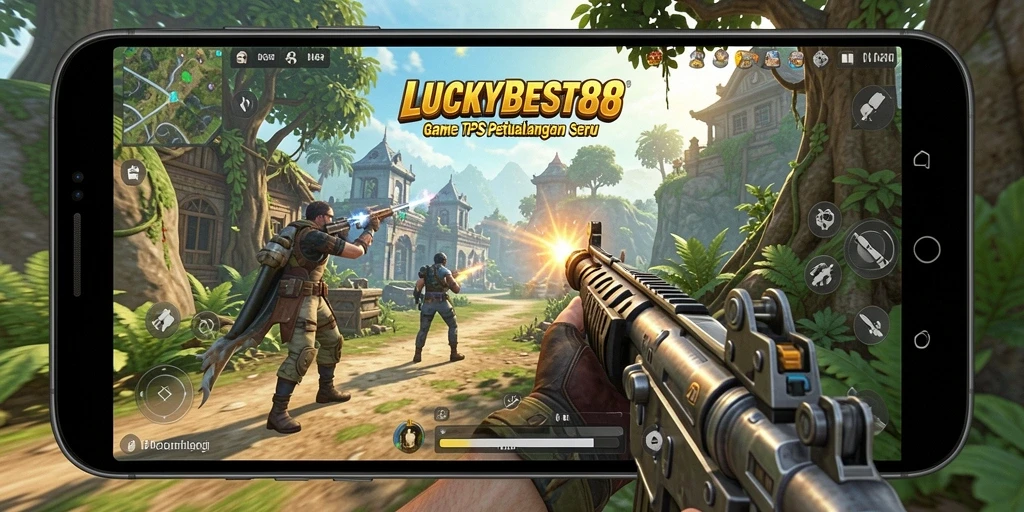 Tangkapan layar LUCKYBEST88 menampilkan aksi seru dalam gameplay TPS.