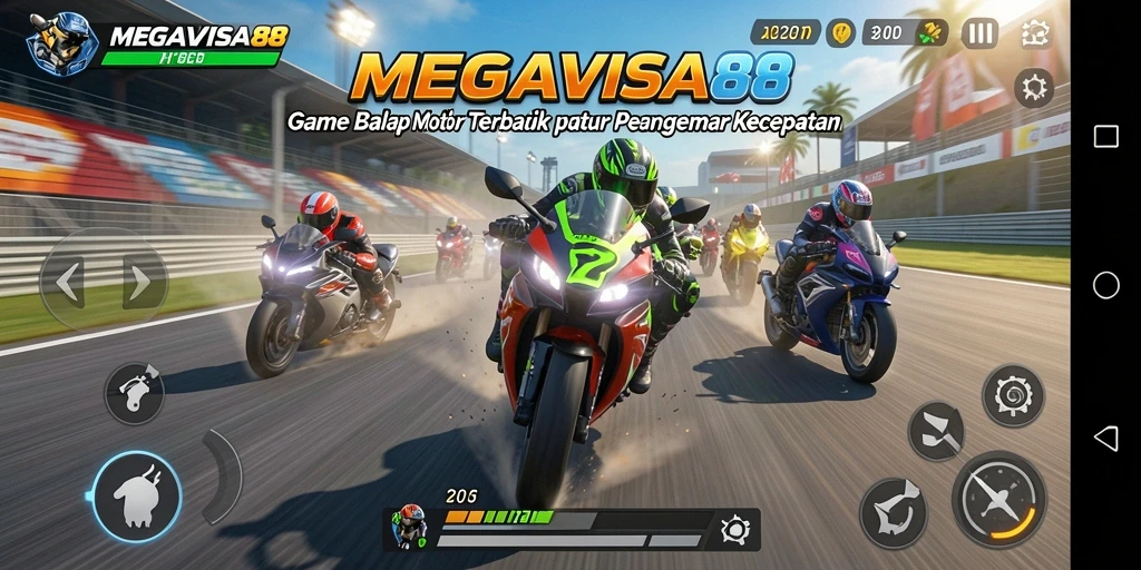 Gameplay seru MEGAVISA88 di trek balap yang penuh tantangan.