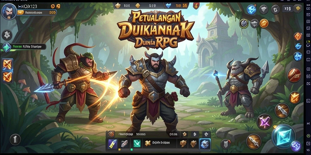 Tampilan gameplay RPG yang epik dan memukau dari NOX123.