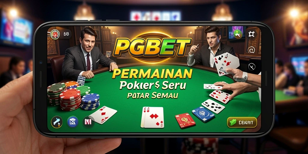 Screenshot permainan PGBET menampilkan suasana intens saat bermain poker.