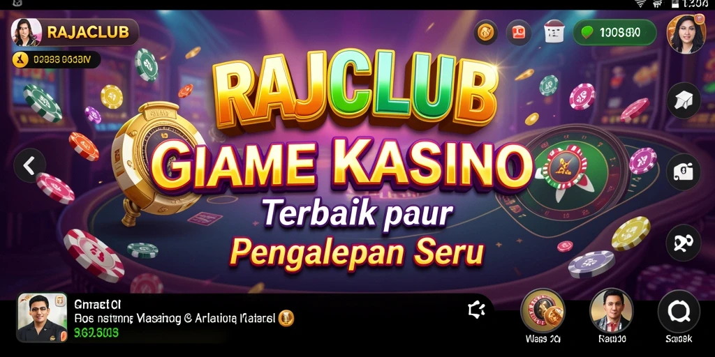 Tampilan menarik RAJACLUB menampilkan gameplay Kasino yang seru.