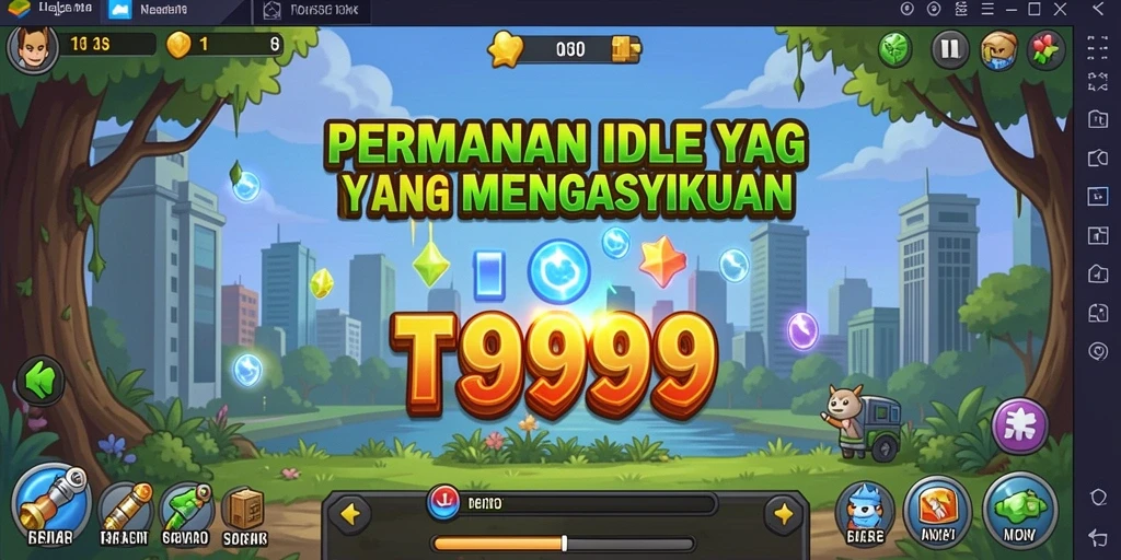 Screenshot gameplay T9999 yang menunjukkan karakter dalam aksi Idle.