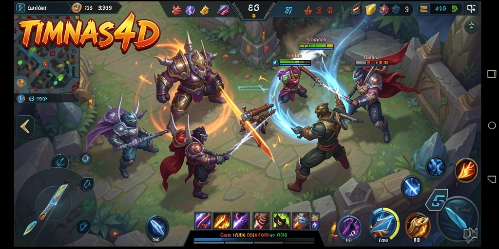 Screenshot gameplay TIMNAS4D menampilkan aksi pertarungan yang mendebarkan.