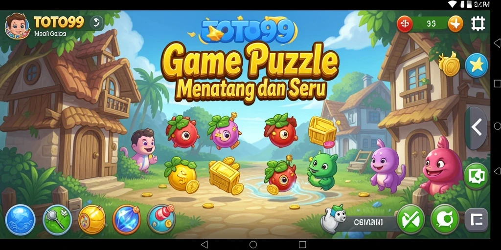 Screenshot utama TOTO99 menampilkan gameplay seru dalam menyelesaikan puzzle.