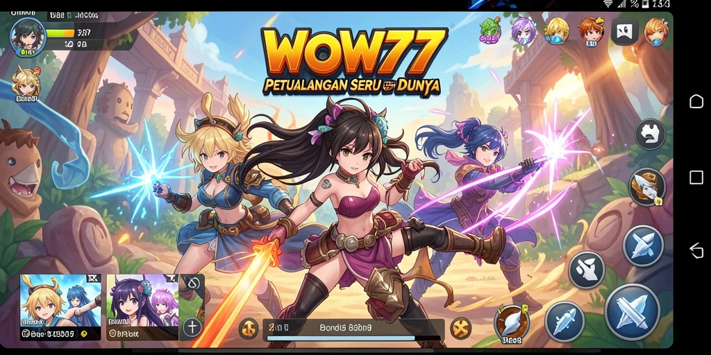 Tampilan menakjubkan dari gameplay WOW77 dengan karakter anime favorit.